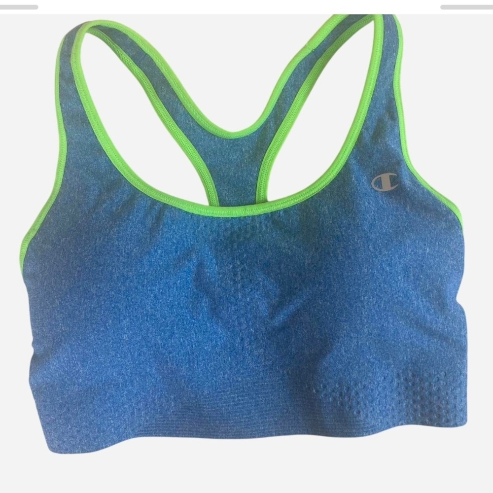 Pre-owned Champion Blue and Green Sports Bra - Picture 3 of 6